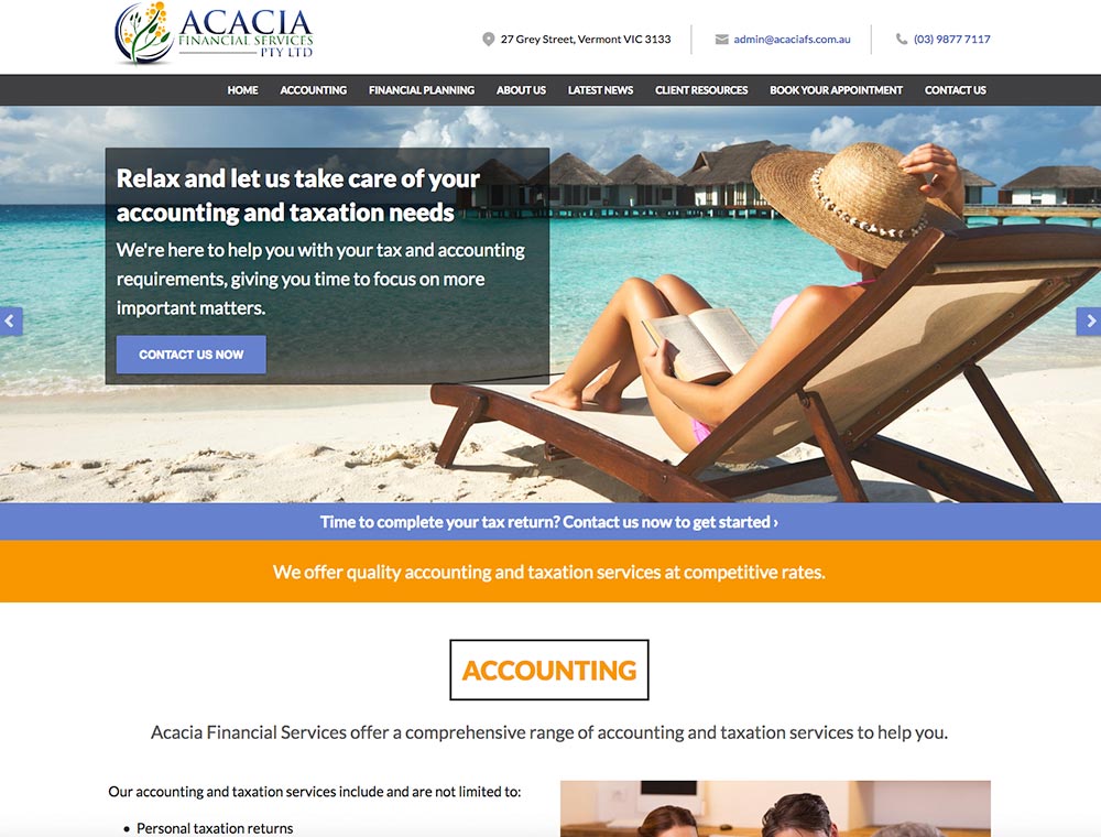 Acacia Financial Services website.