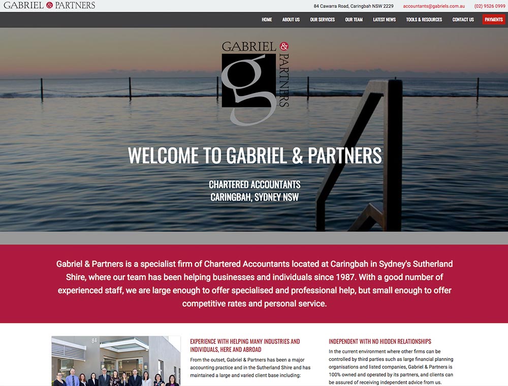 Gabriels Chartered Accountants website.